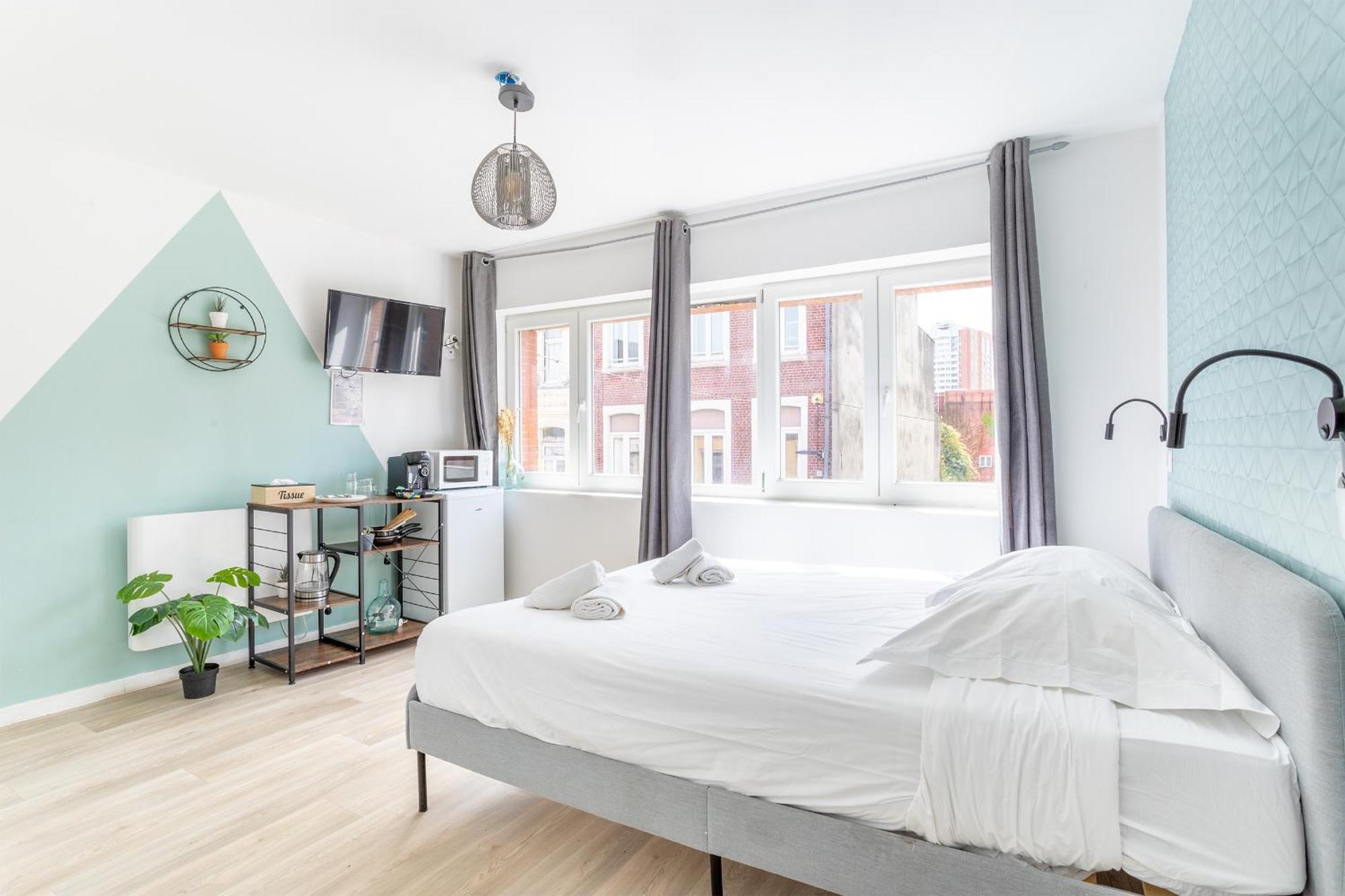 S&K Suite Grande Rue Roubaix - Chambre Spacieuse Et Sdb Privee - Netflix Et Cuisine Buitenkant foto